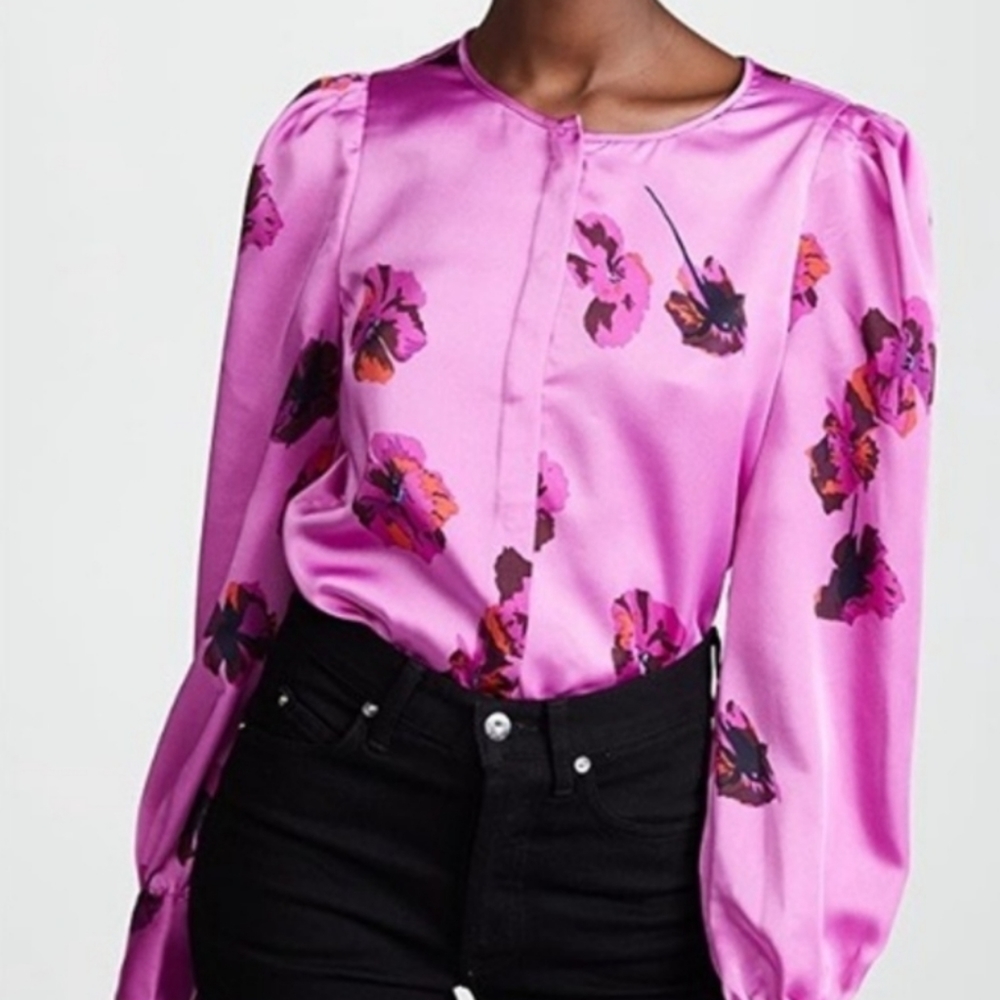 SOLD Joie Fuchsia Floral Blouse